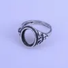 Clusterringe Vintage Marcasit Silber Ring Einstellung 9mm 12mm Cabochon Edelstein 925 Schmuckfindungslieferant