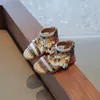 Slipper étnico crianças retro moda sapatos casuais borla 2023 zagueiro verão verão novo respirável garotas sandálias Kids Padrão Gladiador Y240423