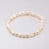 Brins de bracelet en eau douce naturel de forme aa bracelets de perle de perle naturelle accessoires pour femme rose blanc violet gris 19cm 19cm