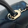 Borsa da design di alta qualità da 10A sacca da spalla in pelle vera e propria borsa a tracota con scatola C605