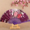 Figurines décoratives Fan pliant de style rétro Fans de style chinois élégant pour les fêtes de cosplay de danse de mariage estampillé