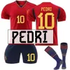 2223 Espagne Red 9 Garvey 7 Morata 10 Pedri 17 Fati World Cup Suit