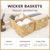 Drawers Organizer For Cosmetics 3 Sections Wicker Baskets for Shelves HandWoven Storage Baskets Bathroom Organization Water Hyacinth