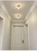 Ceiling Lights Home Decor Lotus Leaf Glass Copper Top Plate Light Indoor Stairs Bedroom Corridor Lighting