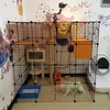 猫のキャリア家庭用シンプルアイアンケージ屋内ハウスフェンスマルチレイヤーアクティビティ複数のペットのための大きなスペース猫用品