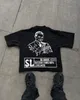 American Hiphop Graphic T Shirts tryck överdimensionerad gotisk smart casual harajuku streetwear grafik y2k toppar goth män kläder 240415