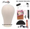 Wig Making Kit Wig Stand With Head Bald Manequin Head T Pins Wig Combs Hair Tools For Women Diy Wigs Making Material Hair Clips CX1888329