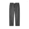Kvinnors jeans 2024 Spring Autumn Fashion High Street Design Sense Grey Hollow Out Women Loose Draping Straight Tube Denim Pants Female