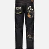 Neue Fushen -Jeans mit großer und kleiner Jacquard Damo Stickerei Lose Print Casual Hosen Modemarke Herren 952970