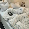 Bedding Sets Set Checkered Bubble Wash Cotton Quilt Four Pieces Ins Korean High Quality Sheet Dormitory 3 Pcs