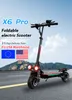 X6Pro 48V 2400W Elektrische scooter 21Ah 55 km/u 10inch escooter met pedaallicht