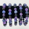 Bracelet d'autonomisation des brins: Amethyste, obsidienne noire, combo de sodalite, 8 mm Courage et cristaux de confiance (bracelet en cristal)