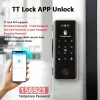 Steuerung von Raykube FS1 TT Lock 3D Face Erkennung Smart Lock mit Halfcircle Hook Biometrische elektronische Fingerabdruck Entsperren Sie Glastür Schloss