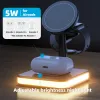 Chargers 4 in 1 Wireless Station Fast Charger LED Night Light for iPhone 12 13 Airpods 3 2 Pro iWatch Compatible with Magsafe Case