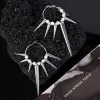 Earrings Punk Rock Thorns Rivets Hoop Earrings Hip Hop Unusual Spikes Circle Earings for Women Party Night Club Party Dancing Accessories