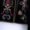 Damskie dzianiny vintage haftowany kwiatowy kardigan z długim rękawem aksamitne otwartą koszulę bluzkę mody kwiatowe ubrania kwiatowe