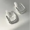 Boucles d'oreilles 2022 Classic Alloy Metal Square Squarestone Hoop Mosquito Coil Clip Eargs Oreing Forw