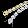 Fing Jewelry Hip Hop Sier 10mm 11mm GRA Certificado VVS Moissanite Diamond Square Cut Cupled Tennis Chain Bracelet