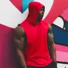 Plain Mens Gym Top Hoodies Fitness Fitness Sans manches t-shirts à capuche Cut Off Sports Sports Bodybuilding Stringer Muscle Vest 240412