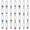 Keychains lanyards 28 stcs nieuwe honkbal sleutelhanger korrel kleur charme sleutel ring hangende ketens accessoires voor tassen meisjes armband sho otdxh