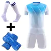 Fani TEES TEES FALTALL Shin i skarpetki darmowe mężczyźni i dzieciak piłkarski Zestaw Dzieci mężczyzn Jersey Soccer Set Custom Training Mundur Suit Y240423