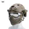 Safety Full Covered Military Airsoft Helmet Army Tactical Combat Protective Mask Outdoor Shooting CS Wargame Paintball Helmet Mask