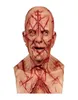 Scary Bald Blood Scar Mask Horror Bloody Headgear 3D Realistic Human Face Headgear Emulsion Latex Vuxna Mask Maske Masque Q03568207