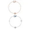 Swa style Swan Magnetic Snap for Women Bracelet animal Elements Crystal Pink Blue Diamond