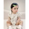 One-Pieces Summer baby girls fashion embroidery bodysuits little princess square collar dress
