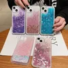 Glitter Luminous Liquid Quicksand Case For iPhone 15 14 13 12 11 Pro Max X XS XR Plus Silicone Back Cover