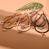 Halsketten 4mm Stein Böhmian Choker Mode farbenfrohe Perlen Herz Evil Eye Bär Butterfly Anhänger Halskette für Frauen Schmuckzubehör Accessoires