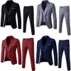 Hot Oeak Men Blazers 3 Pcs Blazer +vest +pants Suits Sets Solid Color Oversize Dress Business Suit Set 201105