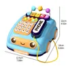 Childrens Early Education Simulation Téléphone Multi-fonction Musique Toy Car Colorful Music Keys Whack-A-Mole Game peut être tourné 240422