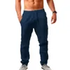 Autumn Mens Casual Cotton Linen Pants Male Summer Breathable Solid Color Linen Trousers Fitness Streetwear S-3XL 240420