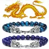 Strands Fengshui Dragon Charm Bracelets for Momen Homens Bracelete de Pedra Natura