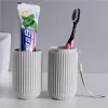 Huvuden vertikal rand bärbar sköljning kopp resor tandborste låda tandborste kopp tandvakter tandkräm behållare