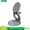 Chargers Bonola Metal Fold Wireless Charger 3 in 1 voor iPhone 15Pro 14 13/Apple Watch/AirPods Magnetic Wireless Charging Desktop Station