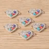 Charmes 10pcs 23x15 mm Fashion Crystal Love Heart Connecteurs pour bijoux Faire du bricolage Collier fait à la main Bracelet Crafts Accessoires