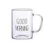 500ml Good Morning Glass Mug Coffee Milk Breakfast Cup Tumbler with Handle Transparent Drinkware Household Gift for Children Set 240418