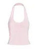 Women's Tracksuits Summer Shorts Pink Set Solid Round Neck Sleeveless Hanging Tank Top And Lace Edge Ultra Short 2-Piece