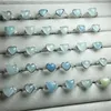 Link Bracelets Joyas del anillo de corazón de Aquamarine Natural para mujeres Regalos Healing Fengshui Charm Party 1pcs