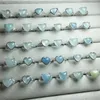 Link armbanden natuurlijke aquamarine hartring sieraden voor vrouwen mannen cadeau genezing fengshui charme verlovingsfeestje 1 stks