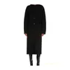 Abrigo para mujeres Cazón de cachemira de lujo Max Maras para mujer lana pura de doble capas negras largas