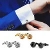 Links 1Pair Quality Mens Stainless Steel Shirt Cufflinks French Round Knot Shirt Cuffs Suit Accessories Wedding Jewelry Gifts