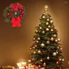 装飾的な花飾りライト付き人工クリスマスリース吊り飾り飾り玄関の壁の装飾メリー・クリストマの木