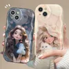 Pufices de teléfonos celulares Pretty Prinecess Cartoon Wave Light TPU Soft Telephip para iPhone 15 14 13 Pro Max 12 11 Pro Max x xs Max XR 7 8 Plus SE Cover Y240423