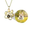 Simple Paw Shaped Po Custom Projection Necklace with Your Pet Family Memory Gift Dog Projection Necklace Family Memory Gift 240409