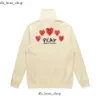 Hoodies Men Men Com des Garcons يلعب بلوز Sweatshirt أسود CDG Red Heart Hoodie Size X322 682