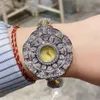 Bangle di orologi da donna Aiiegra set gemma citrino peridot blu topazio e dettagli del granato coerenti con il movimento contatore quarzo di alta qualità 014