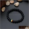 Braccialetti in pietra nera con perline Bracciale arcobaleno gay Bracciale concisa Orgoglio Friendships Best Friend Chakra 4 W2 Droplese Dhj9o Dh8wj